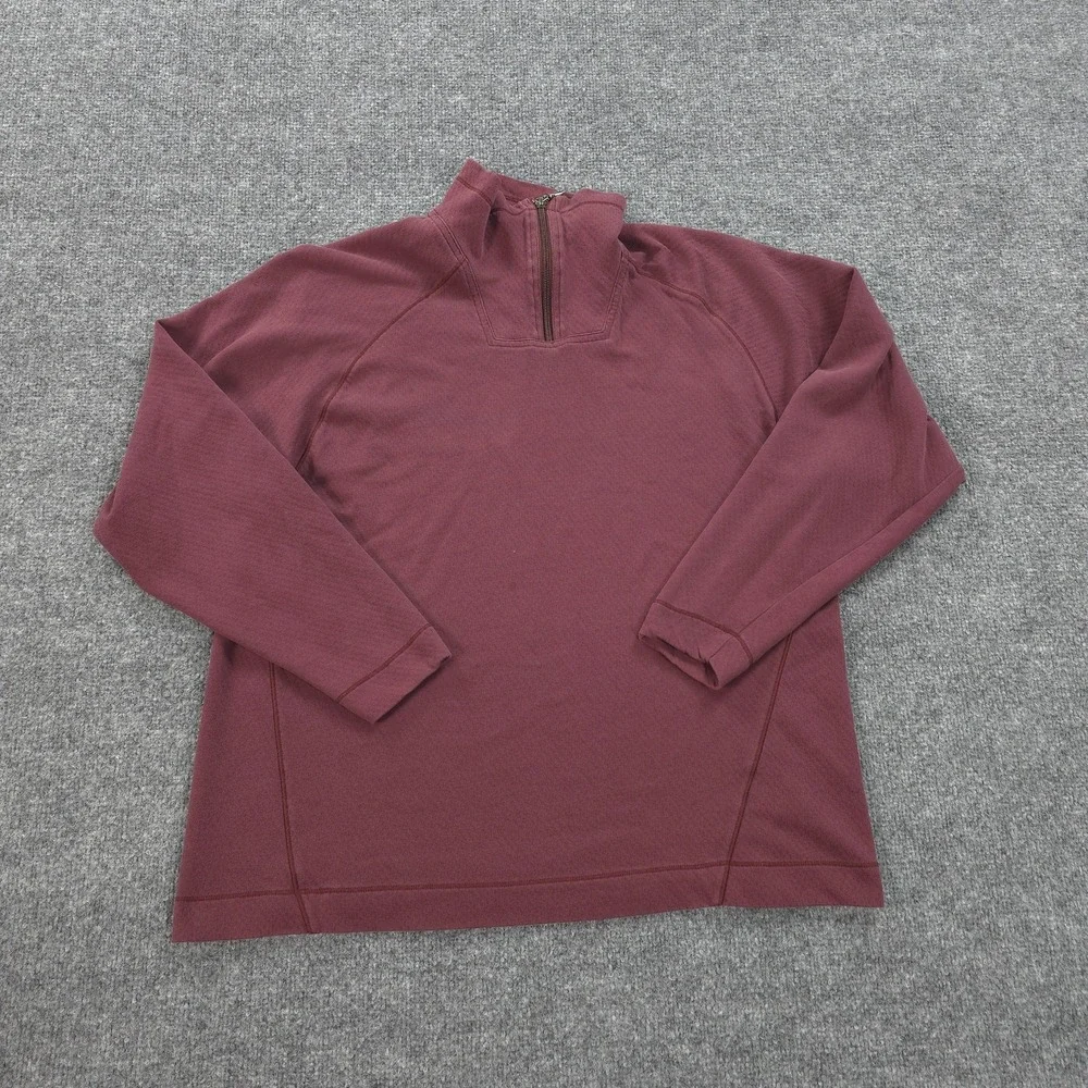 Vintage Patagonia Sweater Mens M Burgundy‎ Quarter Zip Organic Cotton 2000s Y2K